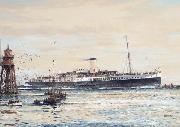 The paddle steamer Crested Eagle running down the Thames Estuary, her deck crowded with passengers Jack Spurling